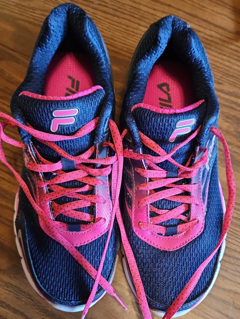 Fila Women's Navy and Hot Pink Athletic Sneakers